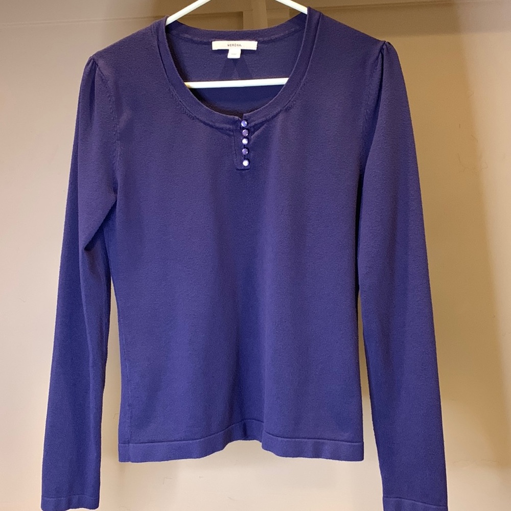 Merona Long Sleeve Blue Sweater Top